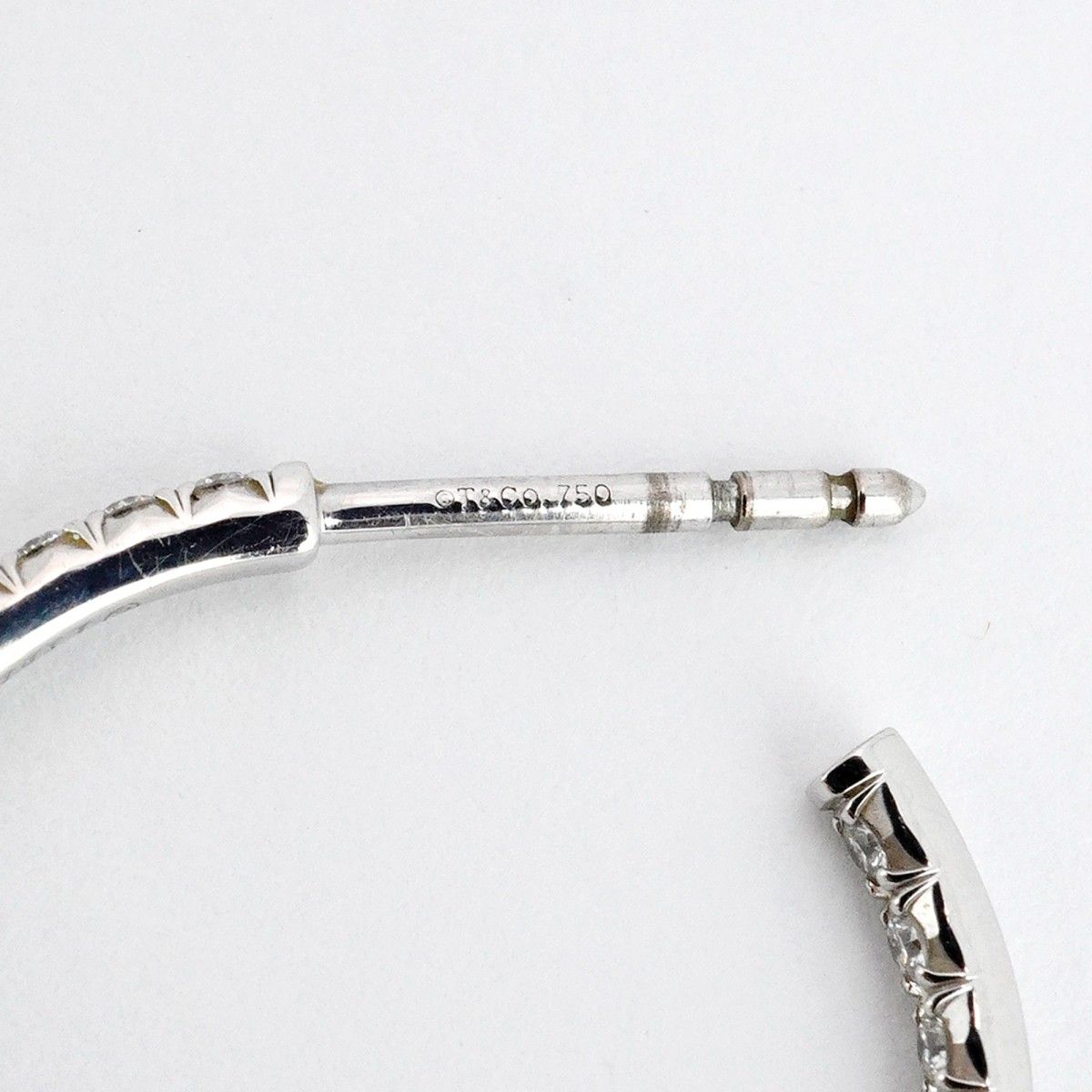 5jpb0299】ティファニー ピアス メトロ/フープ K18WG ホワイトゴールド