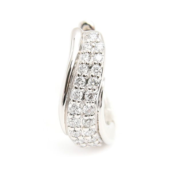 ポンテヴェキオ ピアス メンズ レディース ダイヤ ウェーブデザイン フープ D 0.15 ct 片耳 プラチナ PT 999×PT 900 Ponte Vecchio