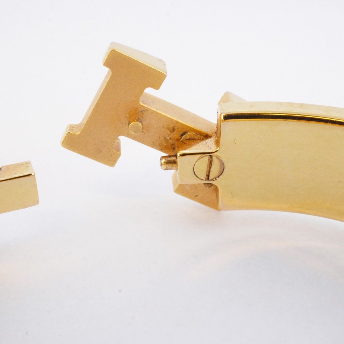 5jpb0326】エルメス バングル クリッククラックPM GPメッキ ゴールド