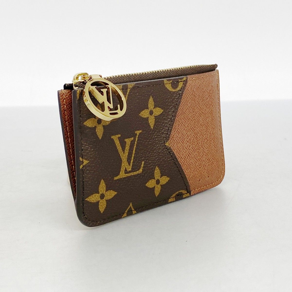 5 pc 3302 ルイヴィトン コインケース モノグラム ポルトカルトロミー M 81880 ブラウン レディース