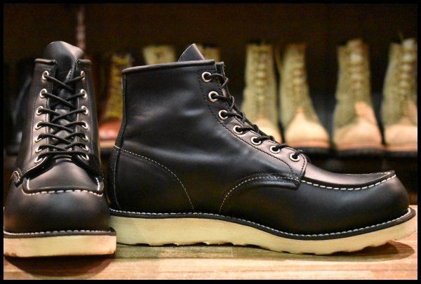 8 E 11年 レッドウィング 8179 アイリッシュセッター 黒 ブラッククローム モックトゥ 編み上げ ブーツ redwing FL 060
