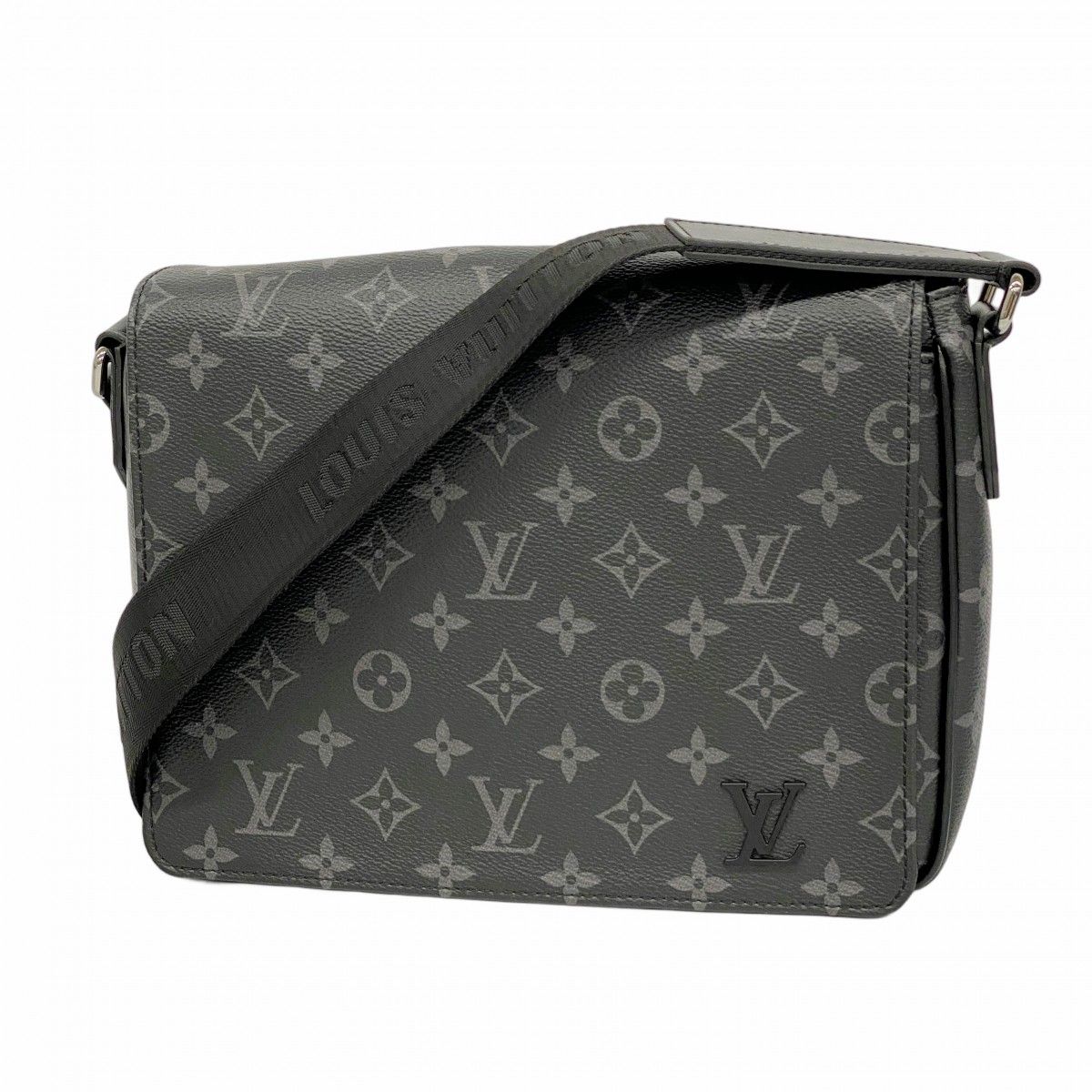 5 pc 3520 ルイヴィトン ショルダーバッグ モノグラム エクリプス ディストリクトPM NV 3 M 46255 ブラック メンズ