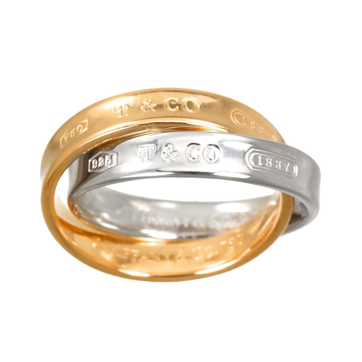 ティファニー TIFFANY&Co. インターロッキング 9号 リング K18 PG SV