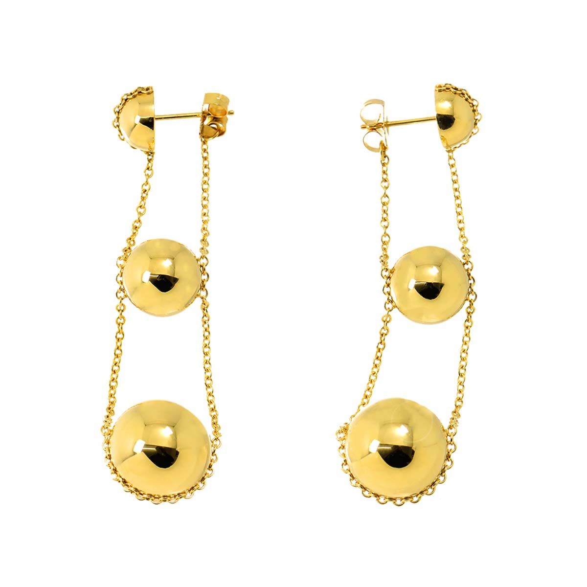 ティファニー TIFFANY-Co. ハードウェア トリプル ドロップ ピアス K 18 YG イエローゴールド 750 HardWear Earrings Pierced