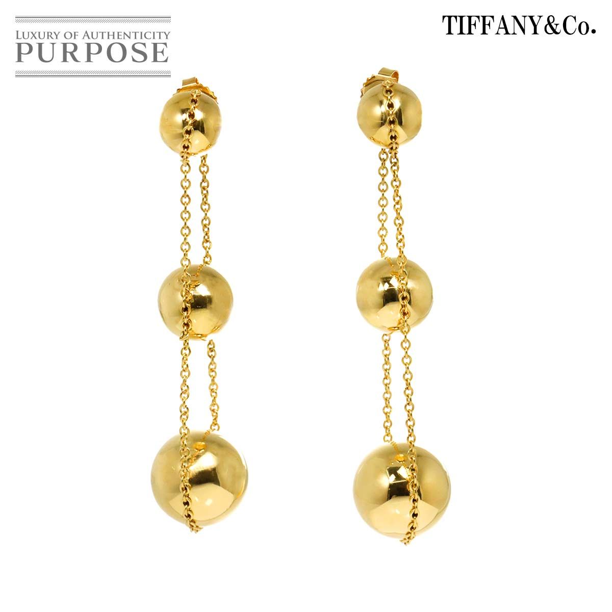 ティファニー TIFFANY Co ハードウェア トリプル ドロップ ピアス K 18 YG イエローゴールド 750 HardWear Earrings Pierced