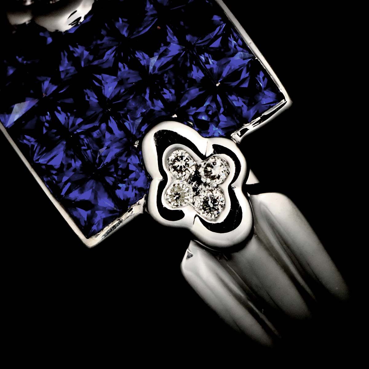 笠原真寿美 Masumi Kasahara リング 11号 サファイヤ ダイヤ K18 WG