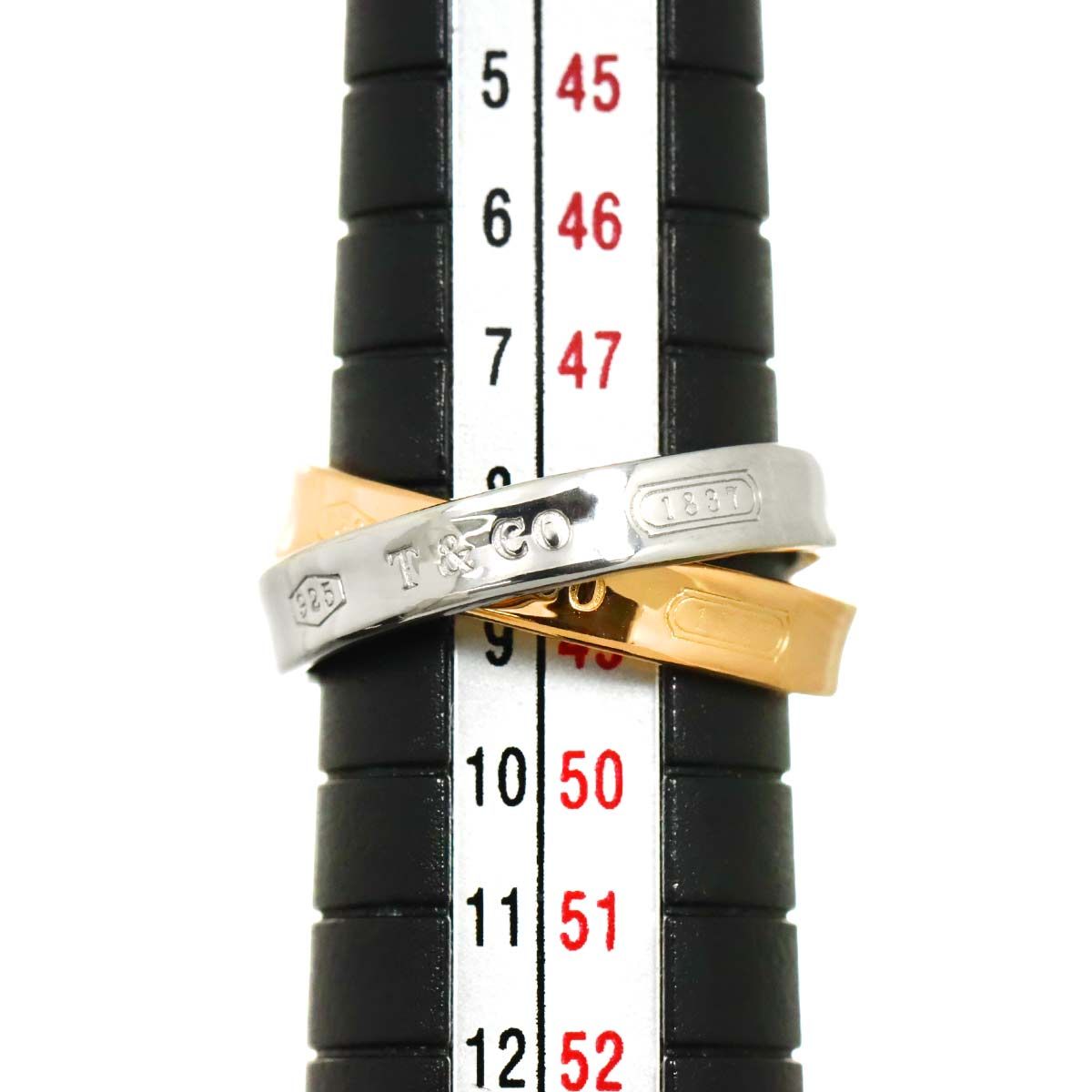 ティファニー TIFFANY&Co. インターロッキング 8.5号 リング K18 PG SV