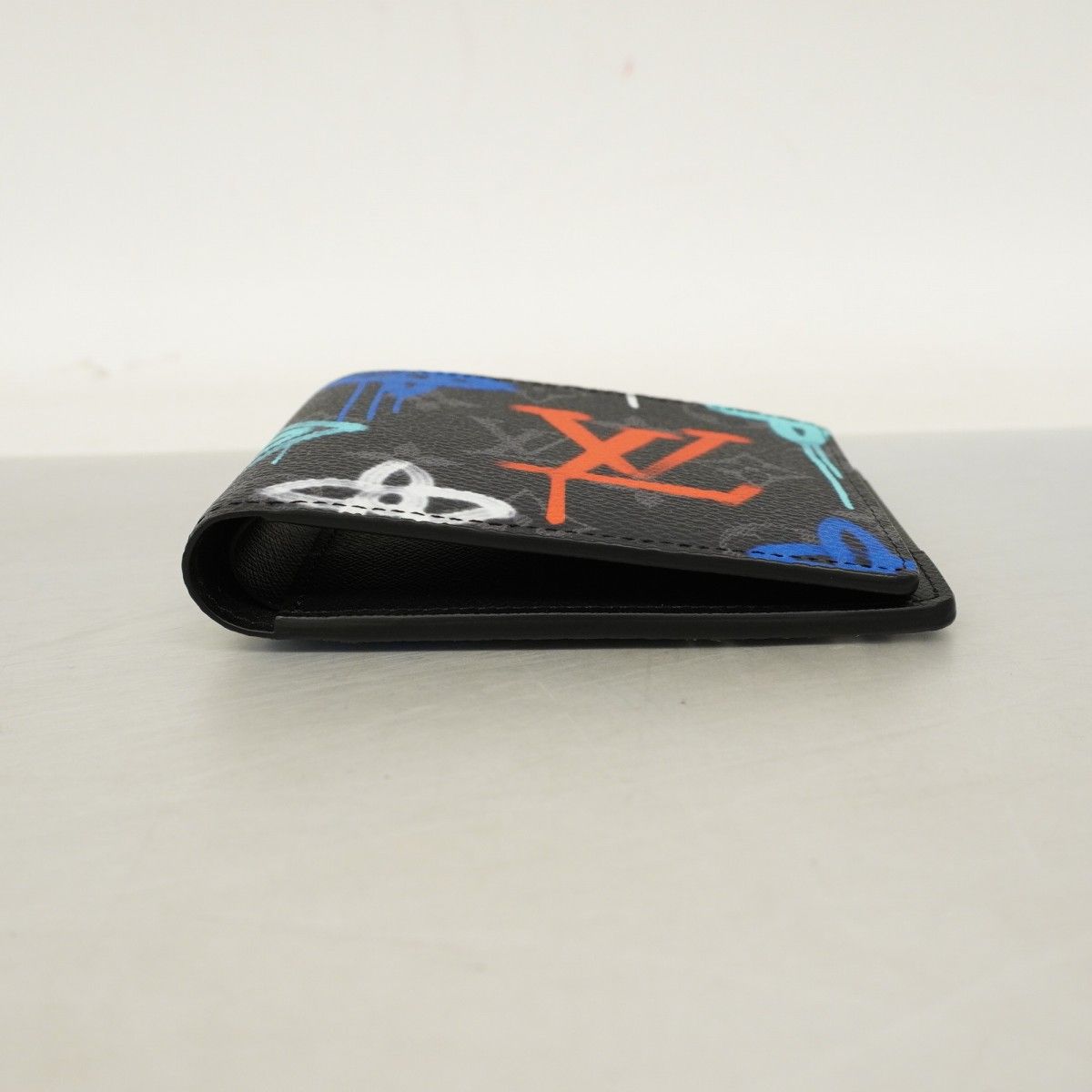 5 pc 3547 ルイヴィトン 札入れ モノグラム エクリプス グラフィティ ポルトフォイユミュルティプル M 81847 ブラック マルチ メンズ