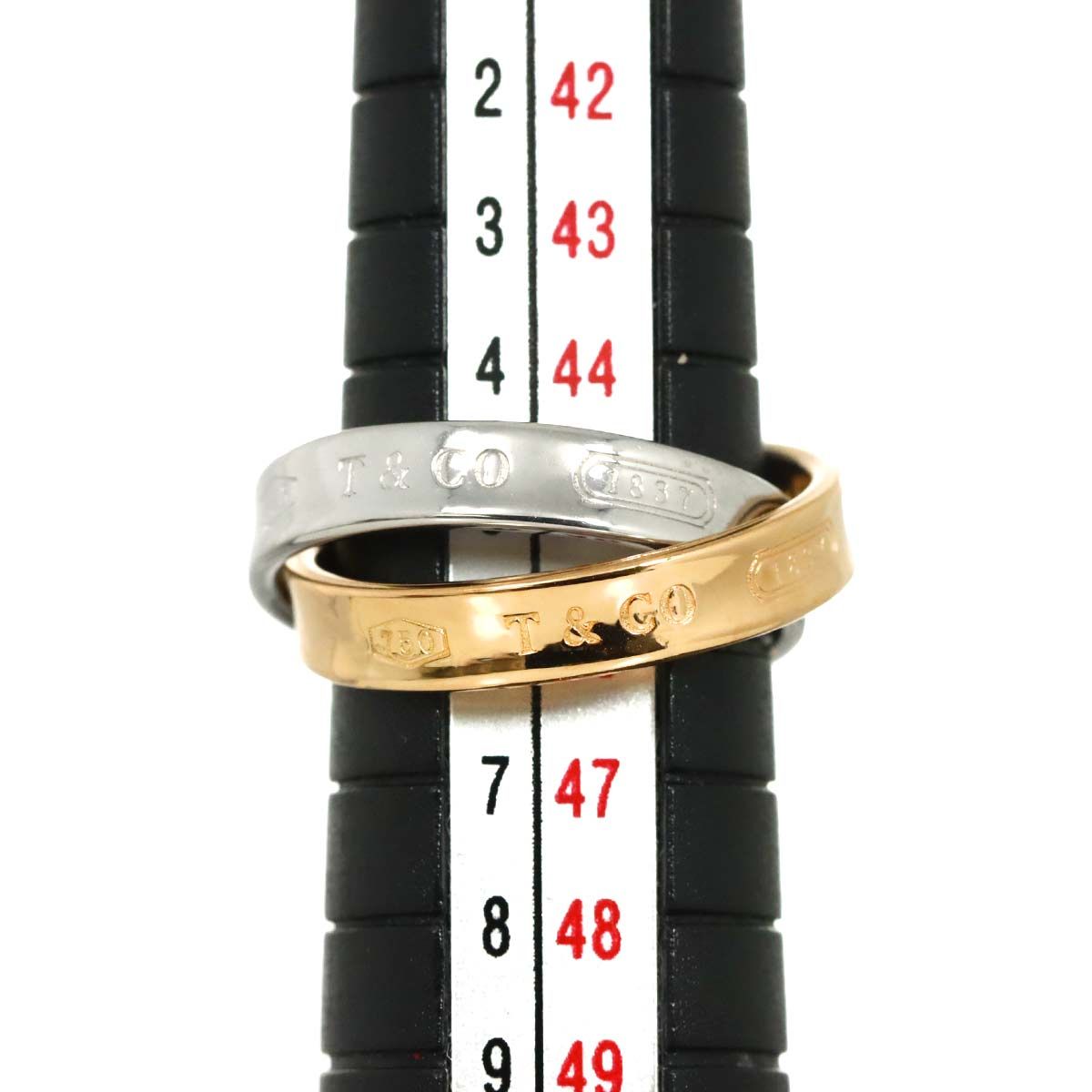 ティファニー TIFFANY&Co. インターロッキング 6号 リング K18 PG SV