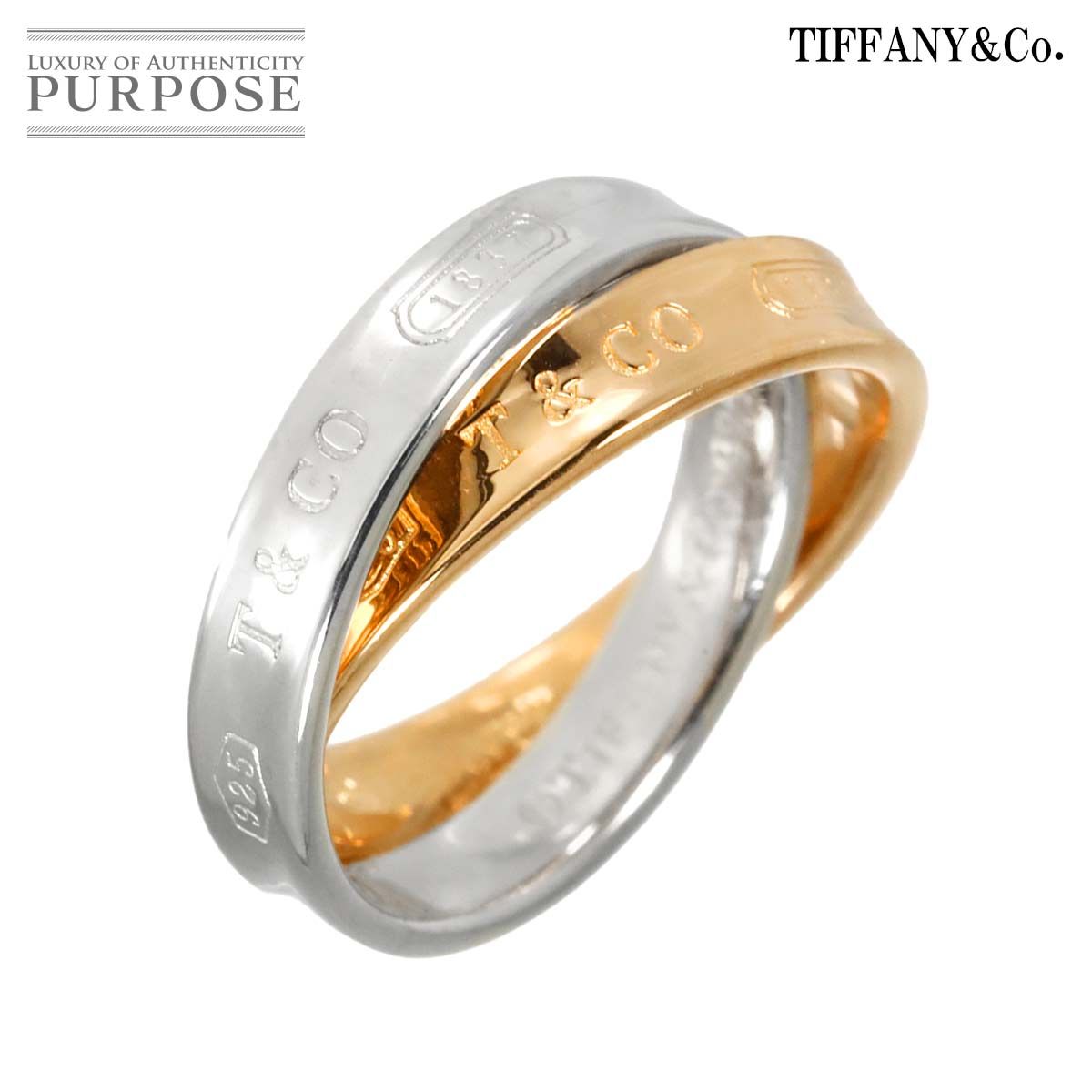 ティファニー TIFFANY&Co. インターロッキング 6号 リング K18 PG SV