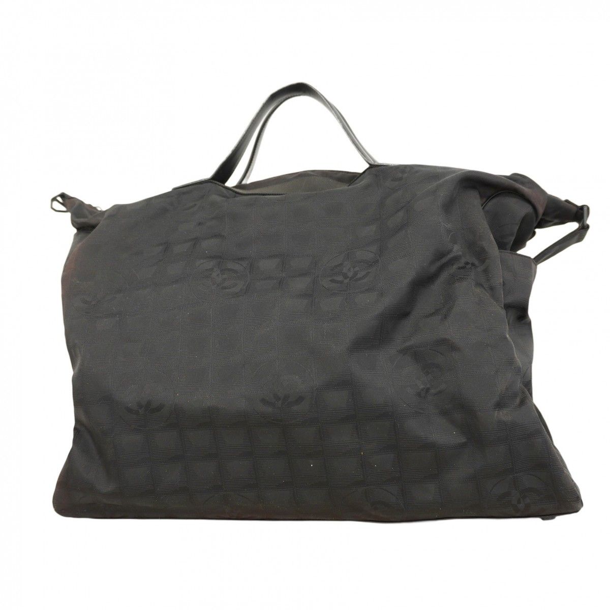 5 pc 3580 シャネル ボストンバッグ ニュートラベル ナイロン ブラック レディース