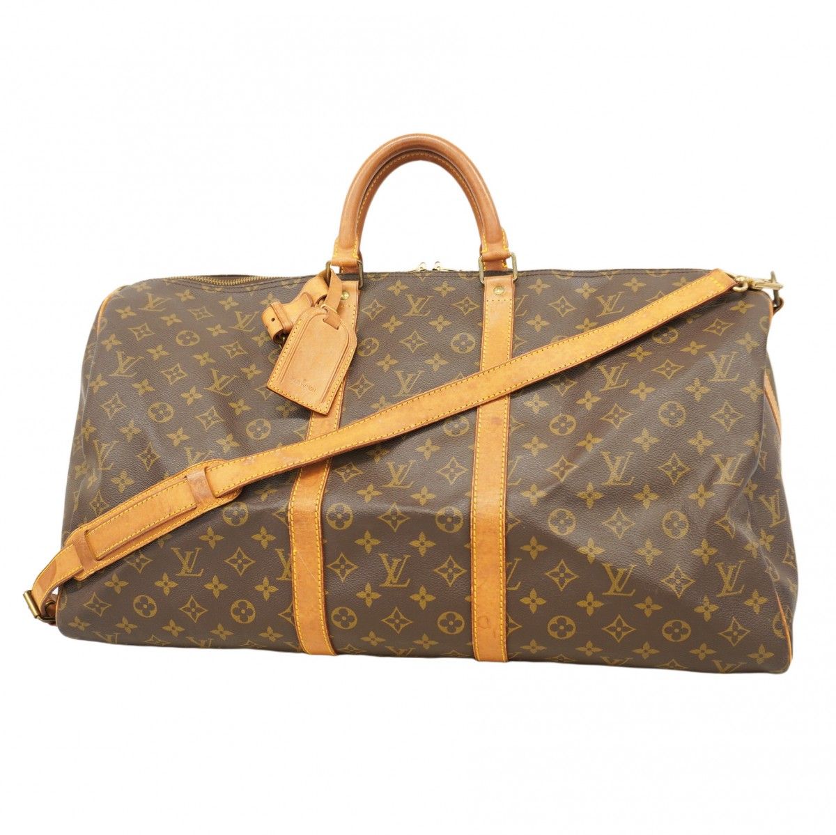 5 pc 3600 ルイヴィトン ボストンバッグ モノグラム キーポルバンドリエール55 M 41414 ブラウン メンズ レディース ユニセックス