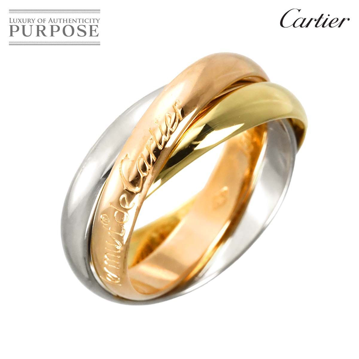 カルティエ Cartier トリニティ ミディアム MM #51 リング K18 YG WG
