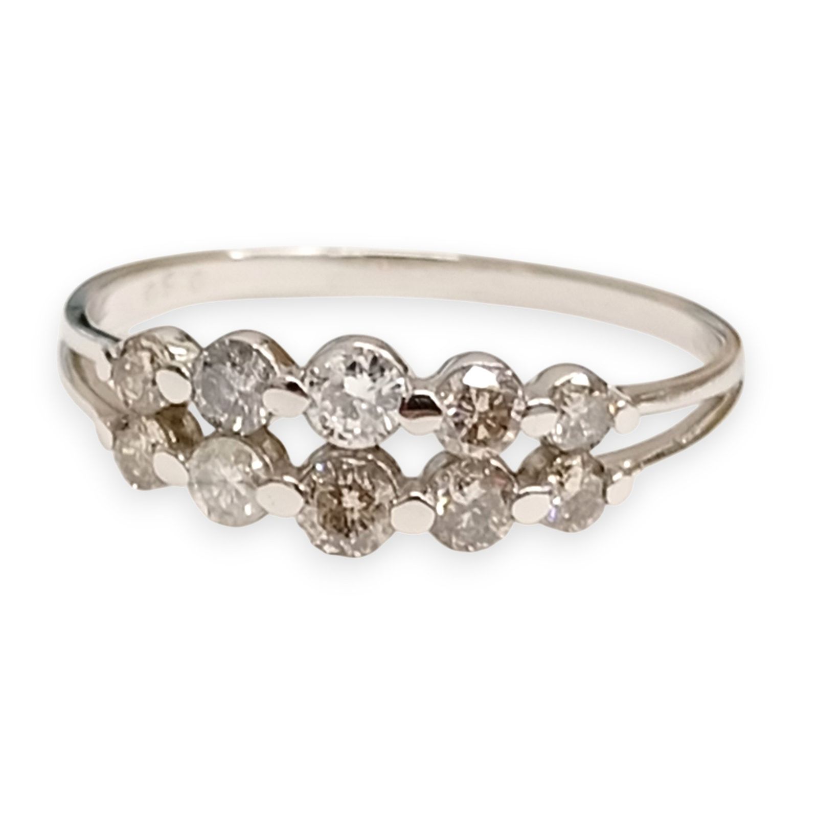 Pt900 メレダイヤモンド10ポイント 0.5ct リング 1.76g 14号 【中古