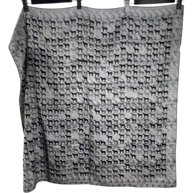 エルメス HERMES カレ100 ホースモチーフ シルク カシミヤ ユニセックス ストール