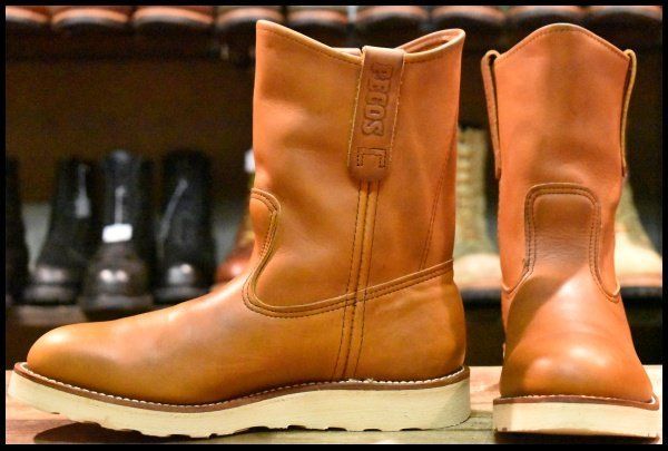 7.5 D 05年 レッドウィング 866 ペコス 茶 オロイジナル プルオン クッションソール ブーツ redwing pecos FL 062