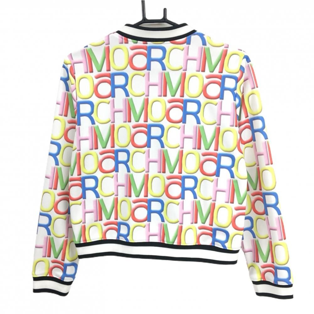 美品】アルチビオ ブルゾン 白×マルチカラー ロゴ総柄 レディース 38(M