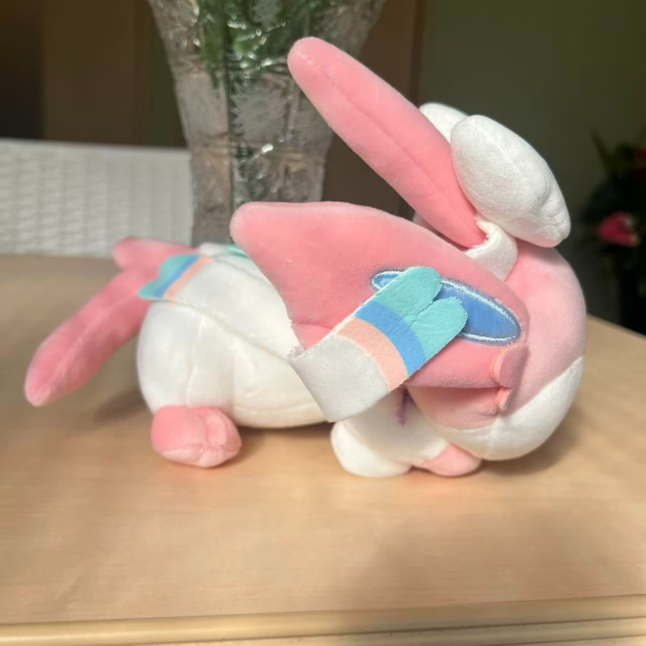 ポケモン ニンフィア ぬいぐるみ おやすみ 寝そべり リボン ピンク