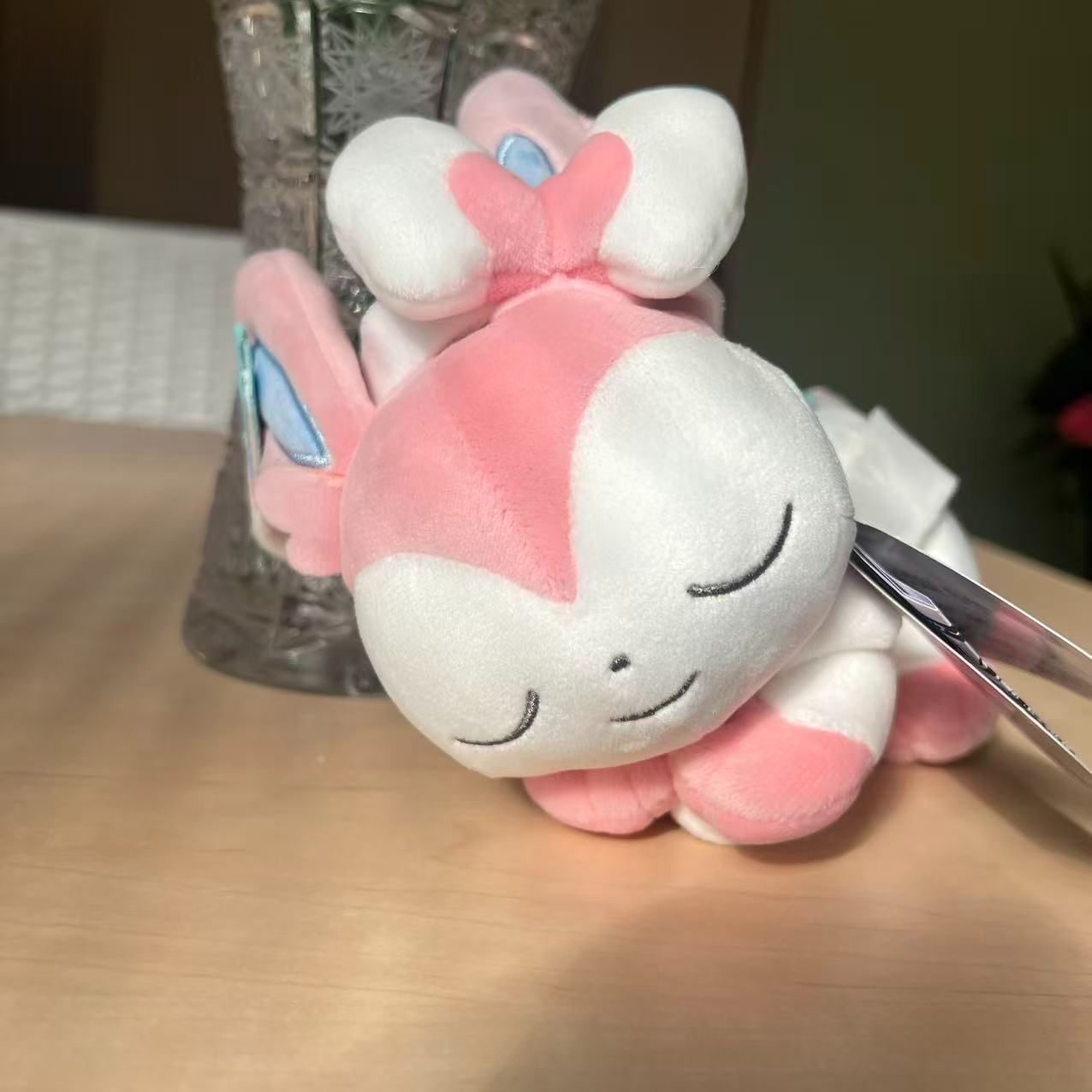 ポケモン ニンフィア ぬいぐるみ おやすみ 寝そべり リボン ピンク