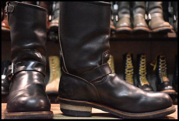8 D PT 91プリント レッドウィング 2268 エンジニア ブラッククローム スチールトゥ プルオン ブーツ redwing FL 065