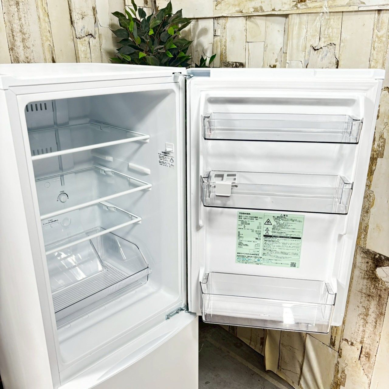 2024年製】美品 TOSHIBA 東芝 GR-V15BS ノンフロン冷凍冷蔵庫 153L