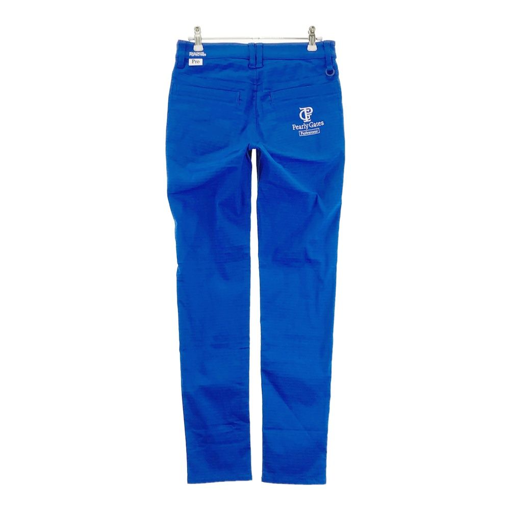 サイズ 0 PEARLY GATES パーリーゲイツ モデル ストレッチパンツ 総柄 ブルー系 ゴルフウェア レディース ストスト