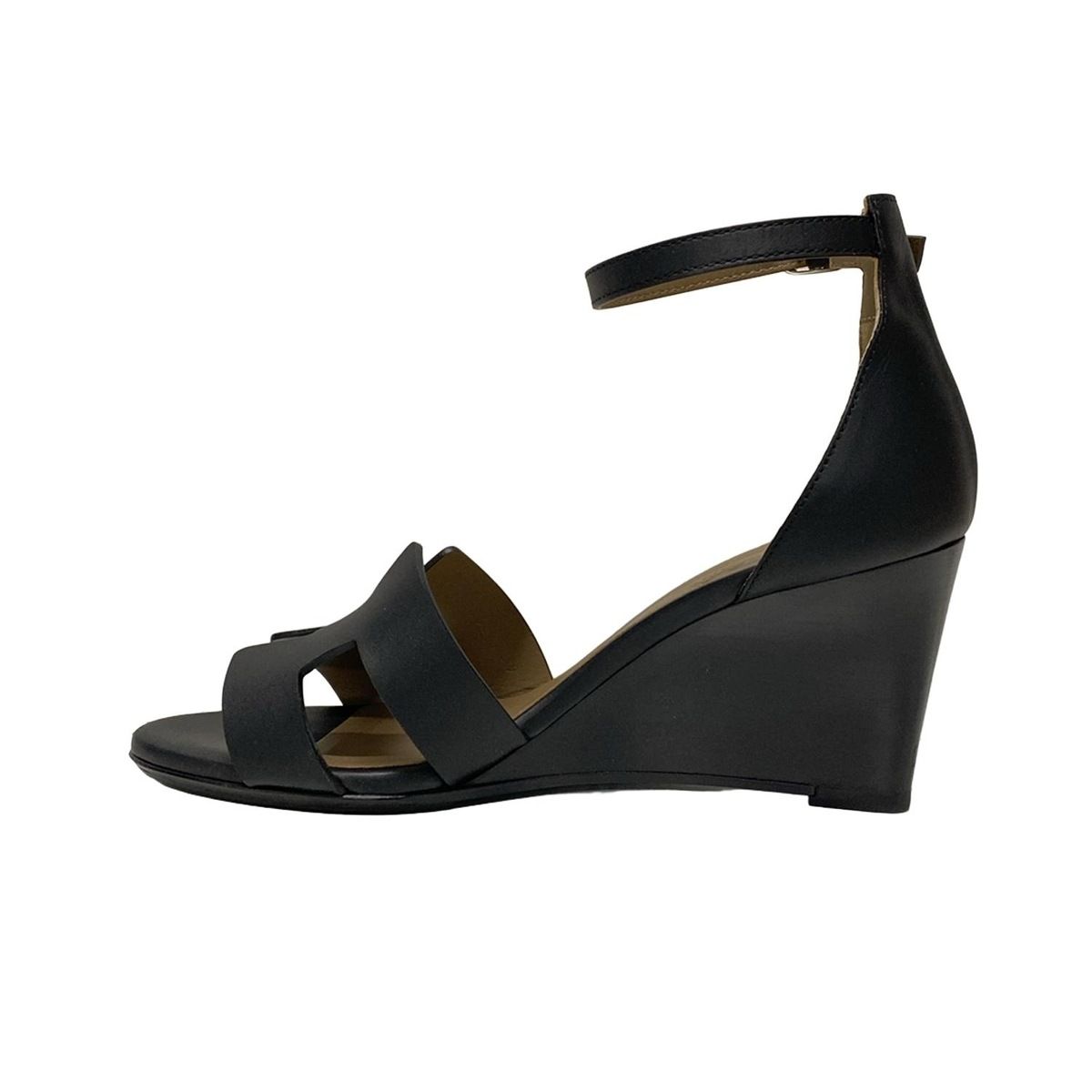 HERMES エルメス　オープントゥ　パンプス　靴 HERMES / エルメス オープントゥ 牛革 カーフ ブラック 黒 パンプス