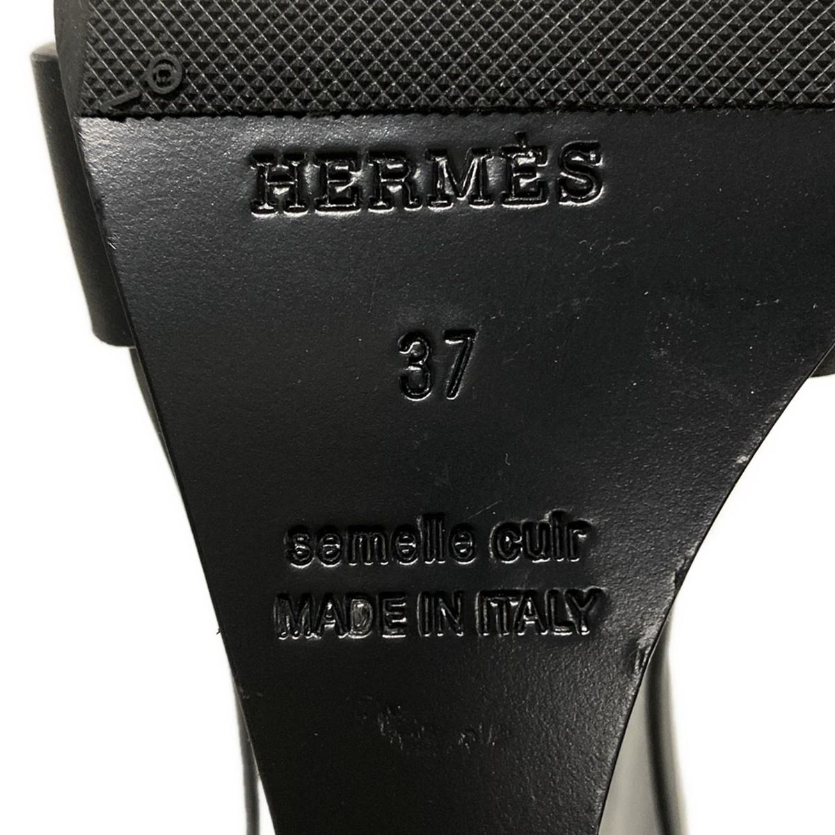  HERMES エルメス パンプス 37 レディース レジェンド 黒 ウェッジソール オープントゥ アウトソール張替済 レザー ハイヒール パンプス パンプス