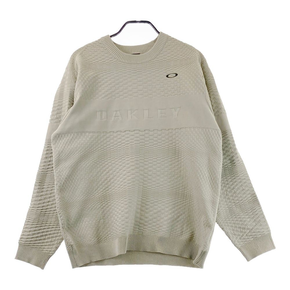 サイズ XL OAKLEY オークリー 長袖ニットセーター 総柄 ベージュ系 ゴルフウェア メンズ ストスト