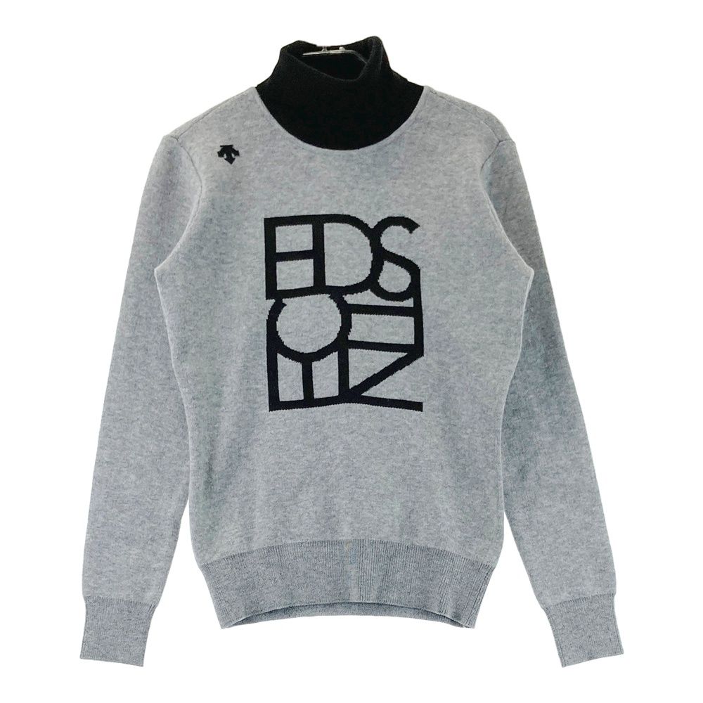 サイズ M GOLF デサントゴルフ タートルネック ニットセーター グレー系 ゴルフウェア レディース ストスト