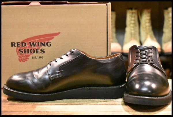 7 D 17年 レッドウィング 101 ポストマン シューズ 黒 ブラック シャパラル 短靴 編み上げ ブーツ redwing FL 067