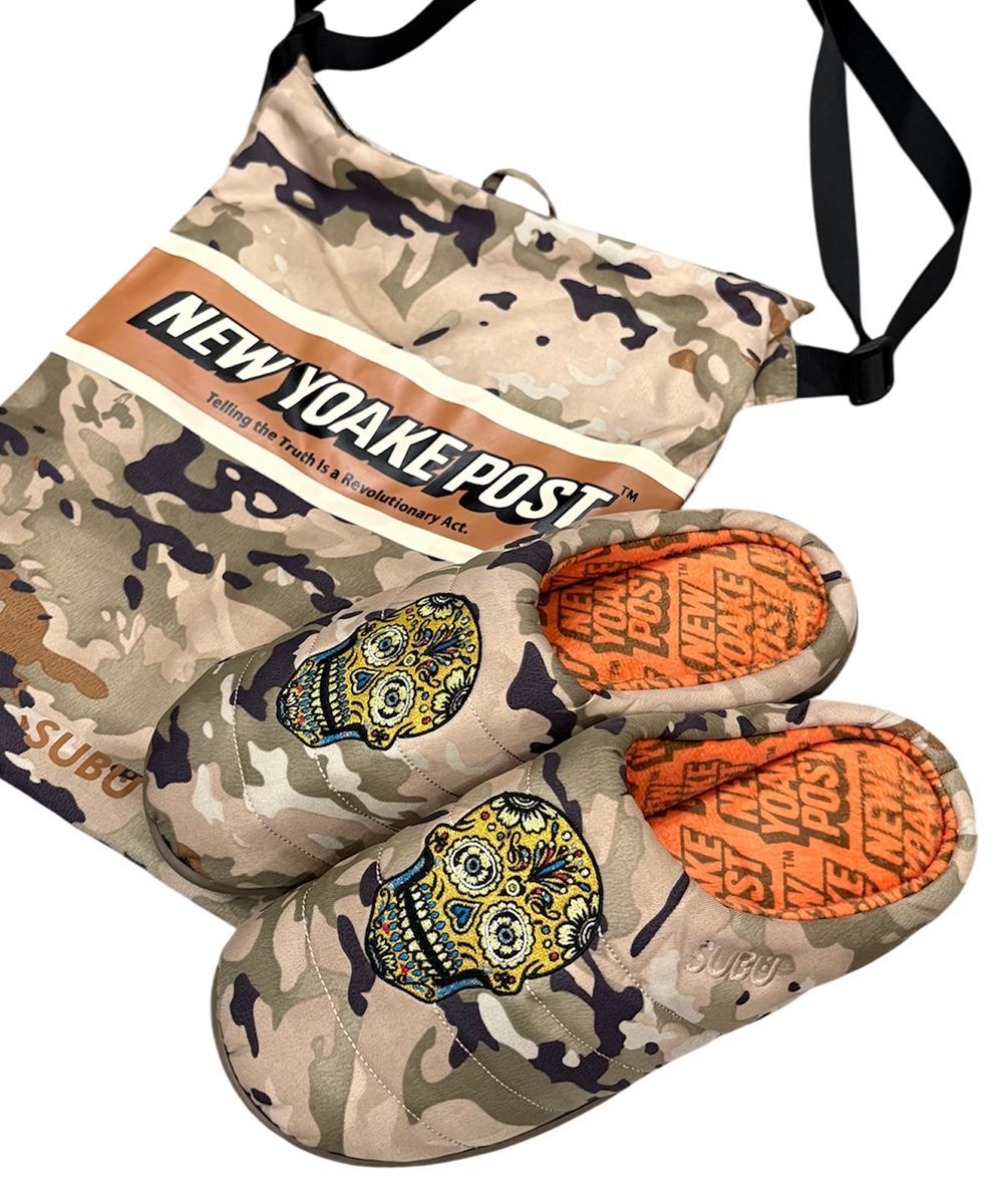 SUBU × YOAKE POST GOLDEN SKULL CAMO カモフラージュ柄 迷彩 サンダル スブ ニューヨアケポスト ゴールデン スカル シューズ SIZE 0 1 2 3