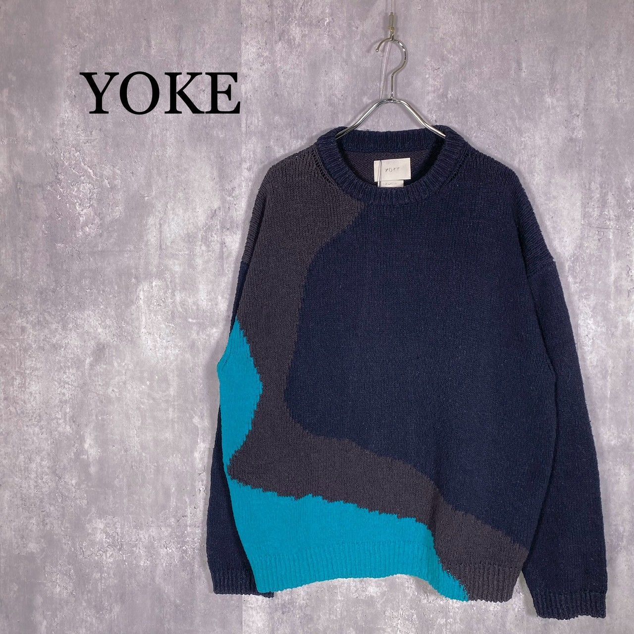 YOKE/ヨーク　コットン　ニット　セーター YOKE』ヨーク (2) インターシャコットンセーター - メルカリ