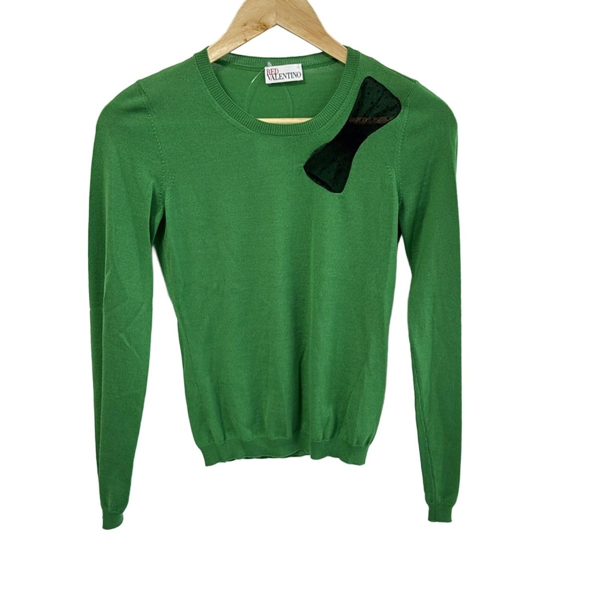 VALENTINOお袖ローズニットXS VALENTINO GARAVANI ウール セーター