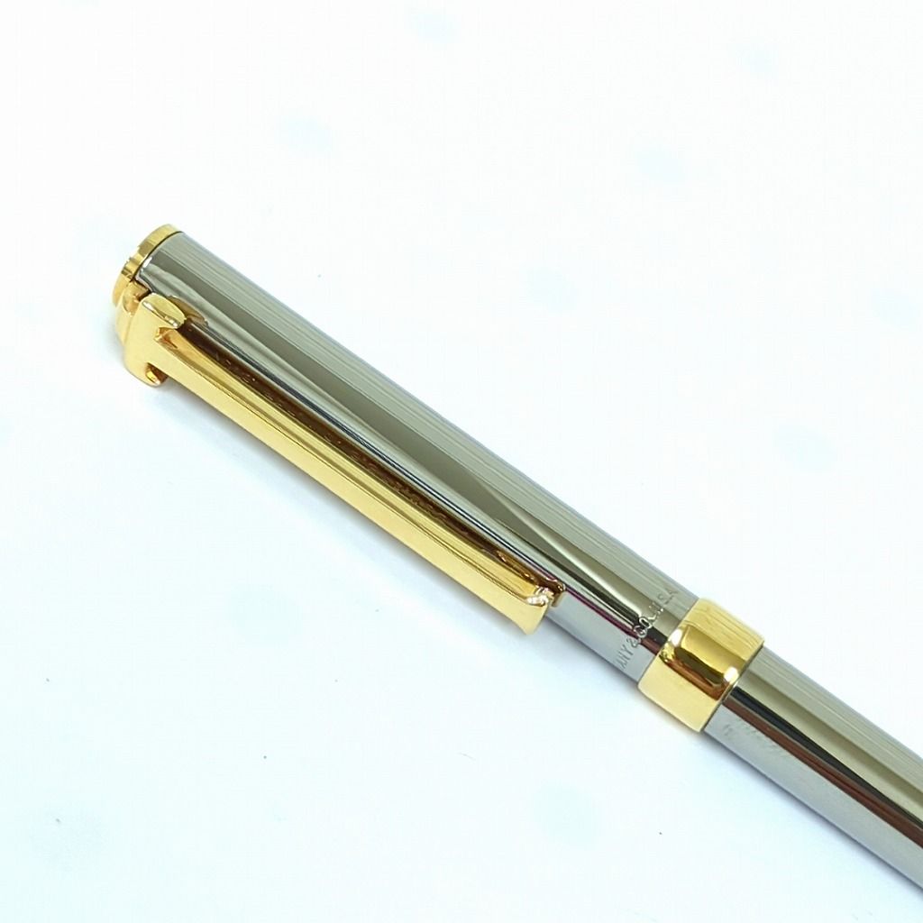 ティファニー Tクリップ ボールペン グレー ゴールドカラーアメリカ製