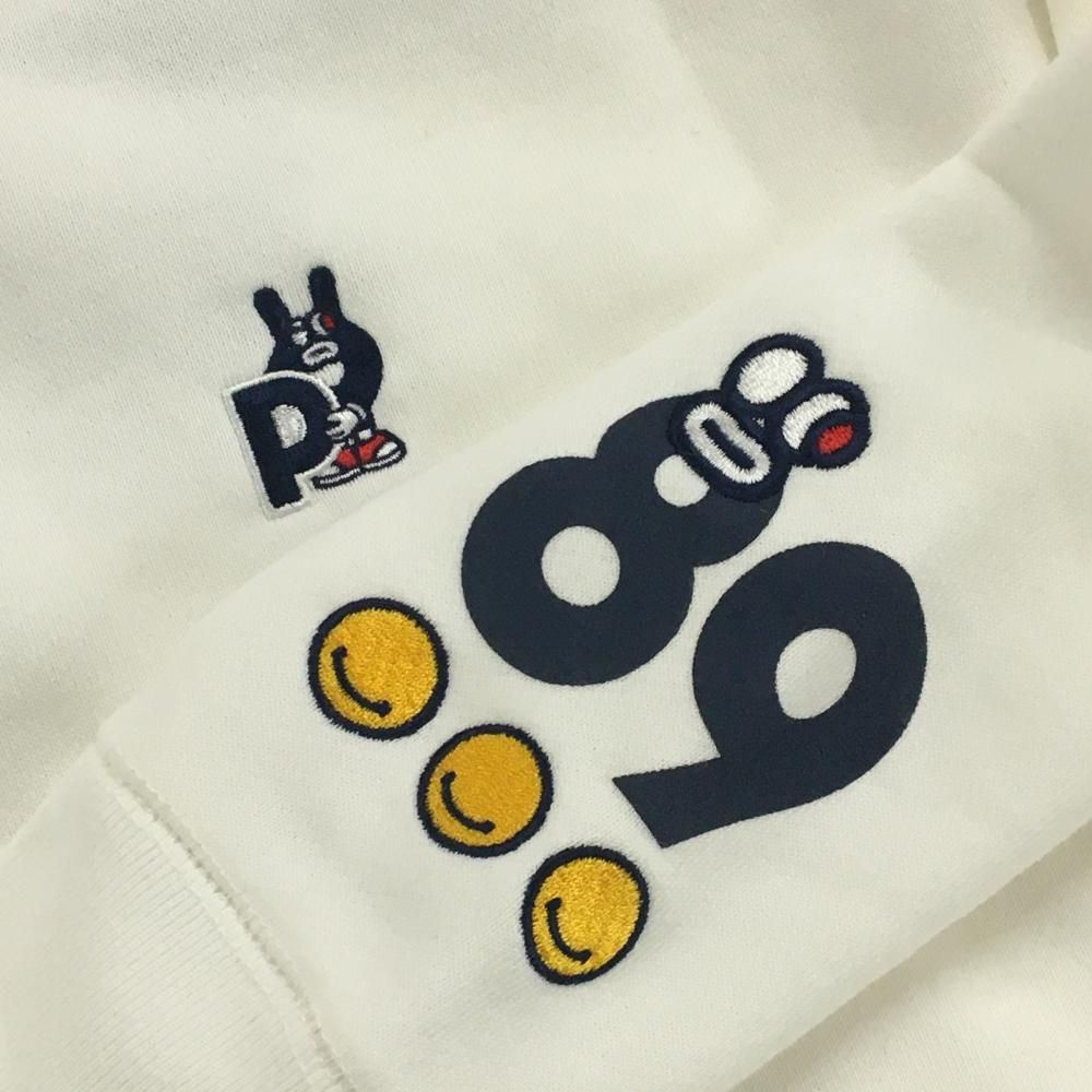 美品】パーリーゲイツ トレーナー 白 バックプリント ニコちゃん