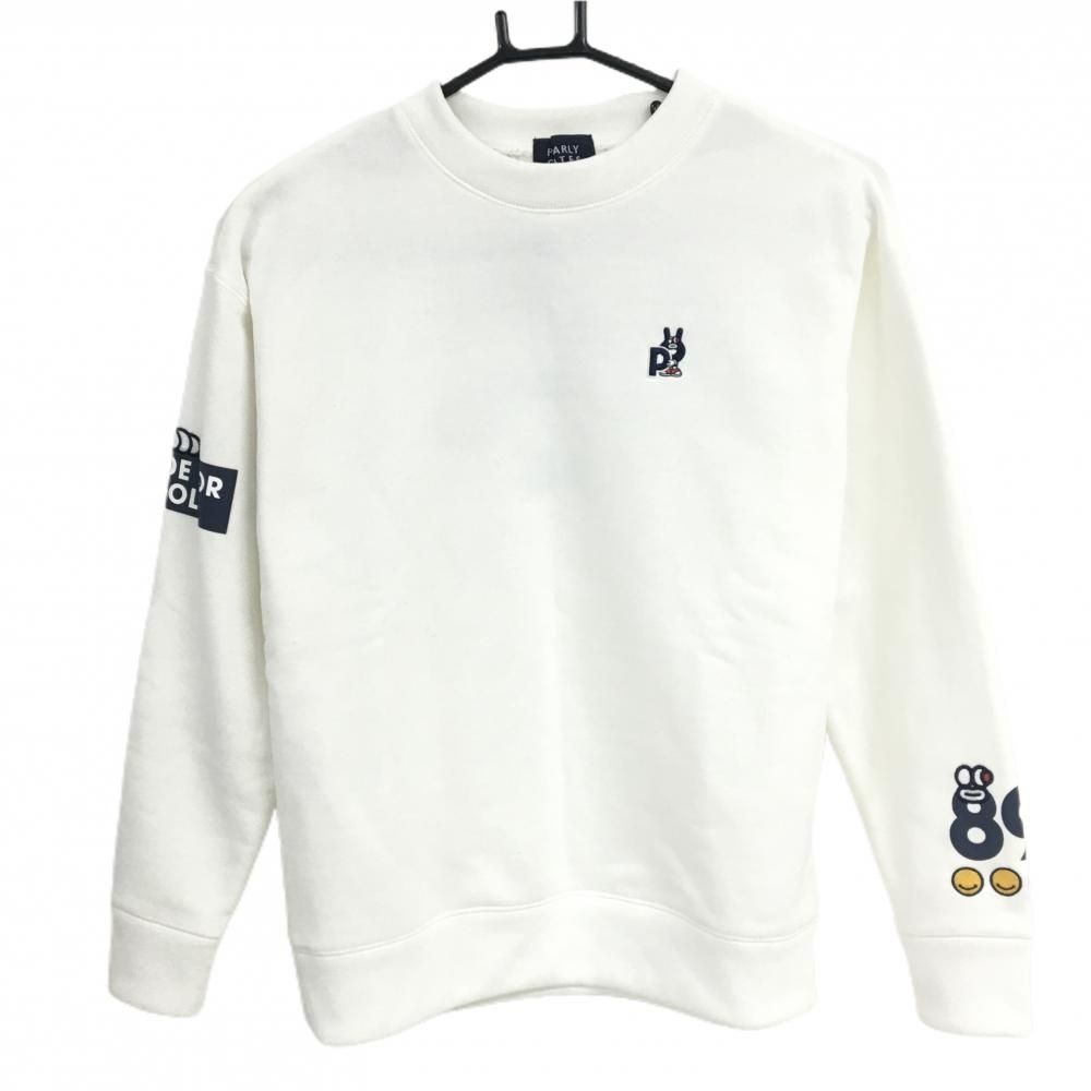 美品】パーリーゲイツ トレーナー 白 バックプリント ニコちゃん