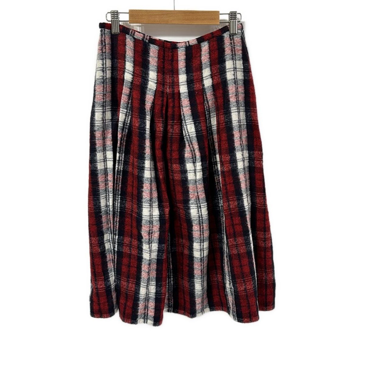 O NEIL OF DUBLIN オニールオブダブリン スカート サイズI 42 M レディース - レッド×ダークネイビー×白 ひざ丈 チェック柄