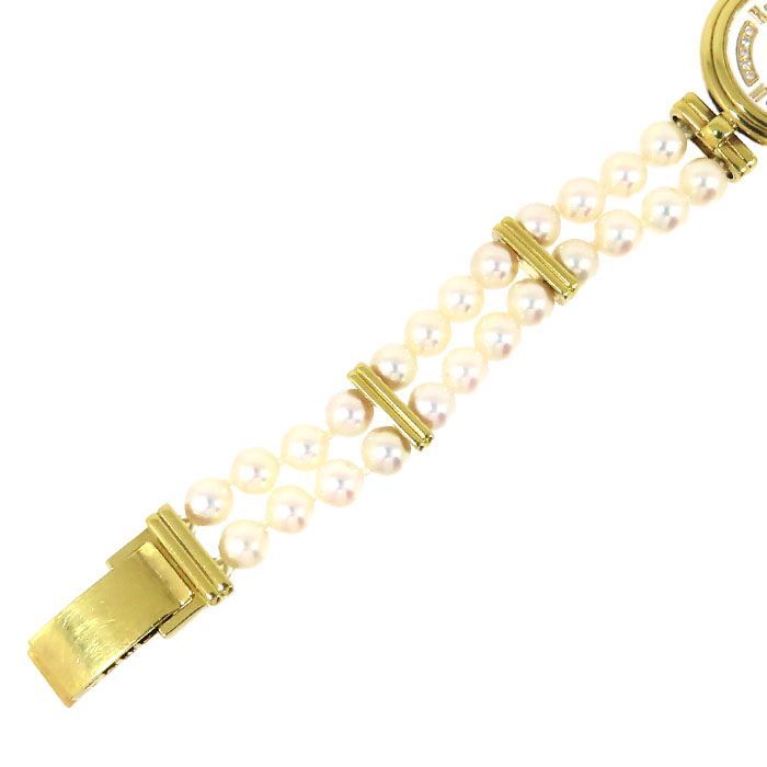 MIKIMOTO ミキモト デザイン パールブレスレット ウォッチ ホワイト