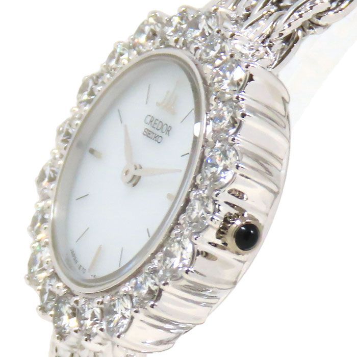 SEIKO セイコー クレドール GTTE953 1E70-2090 ホワイト文字盤 ダイヤ
