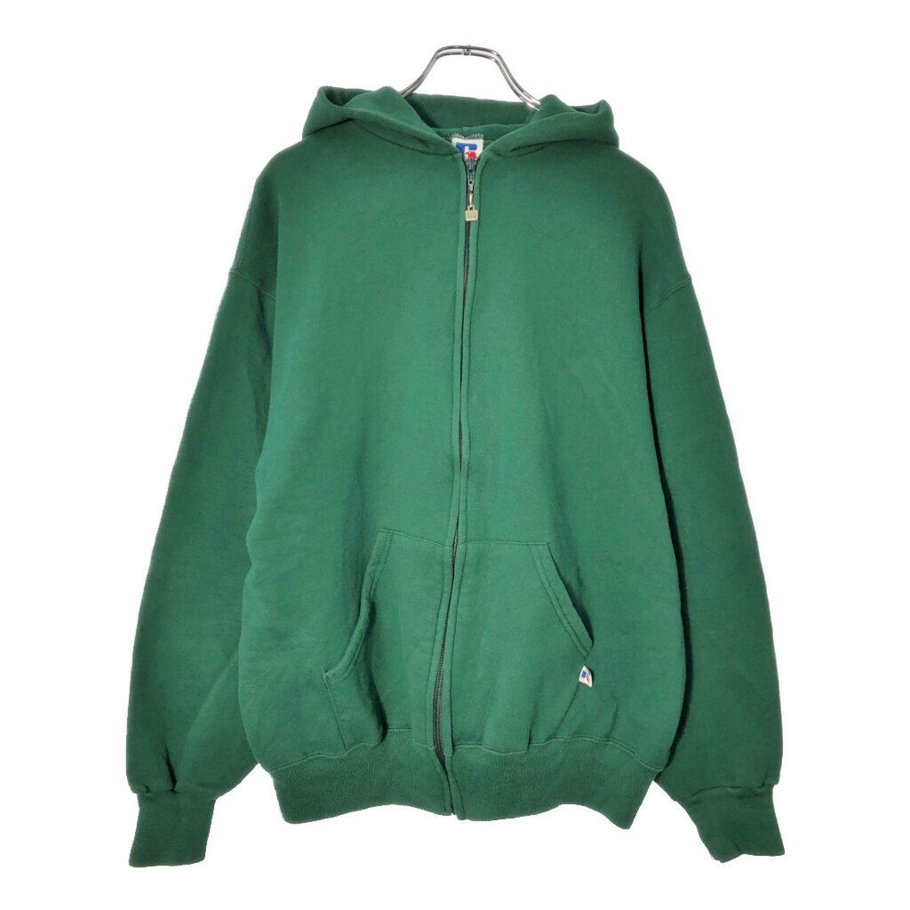 RUSSELL ラッセル フルジップ スウェットパーカー グリーン メンズ L 古着 X 0798
