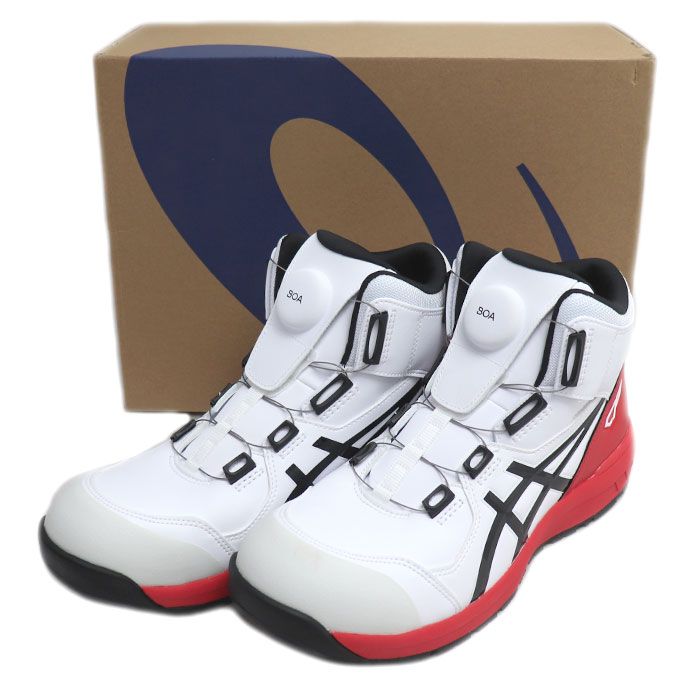 asics アシックス WINJOB CP304 BOA 安全靴 ホワイト レッド 1271A030