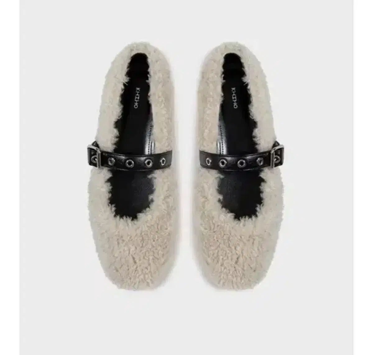 記号 khiho ブークレバレリーナシューズ ファーシューズ メリージェーン