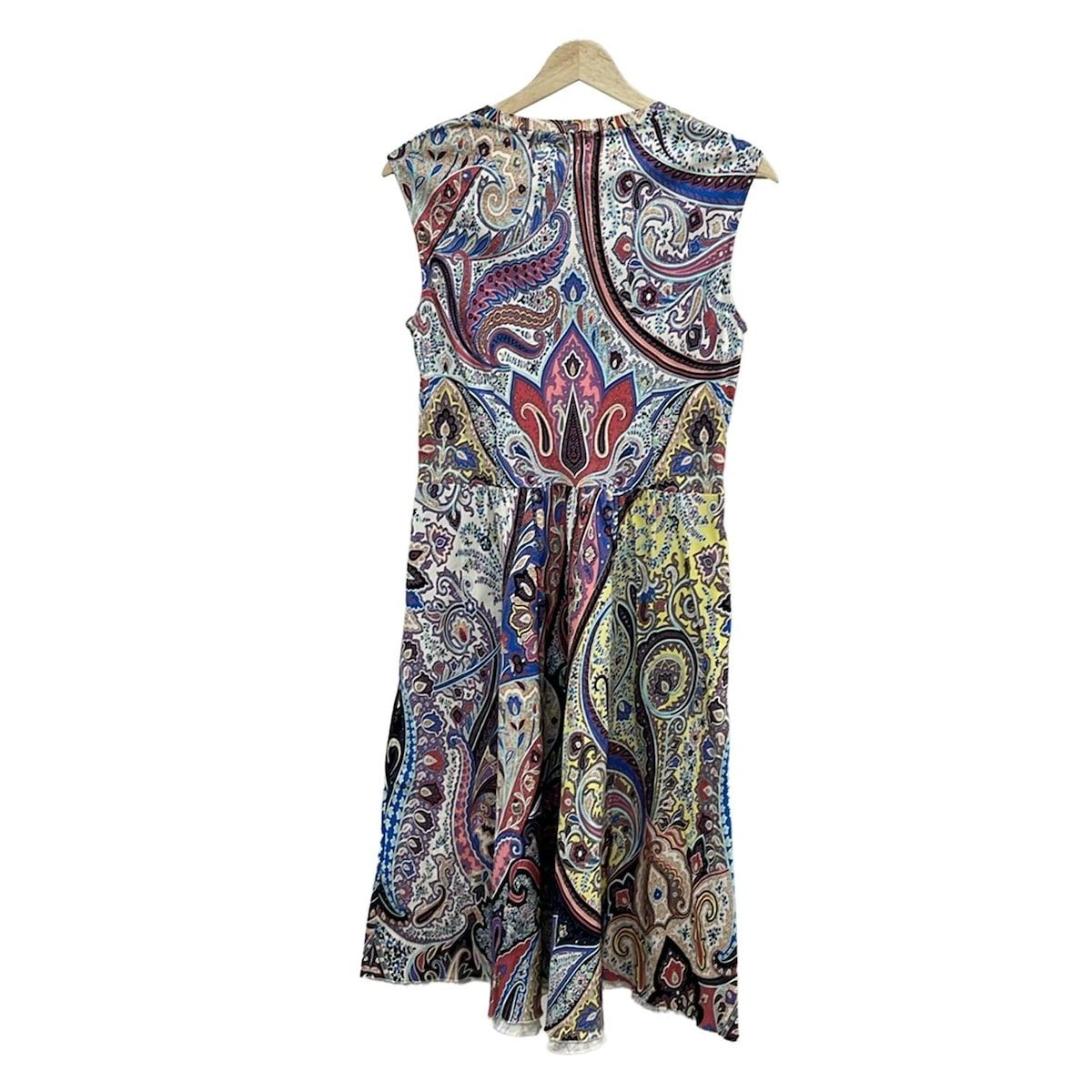 ETRO(エトロ) ワンピース レディース美品 - 白×ブルー×マルチ