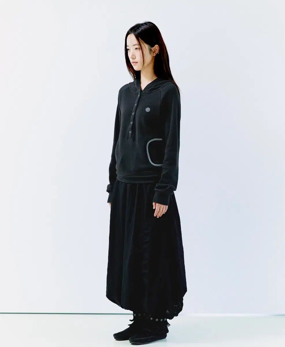 オフィッシュ LACE PANEL BALLOON SKIRT BLACK