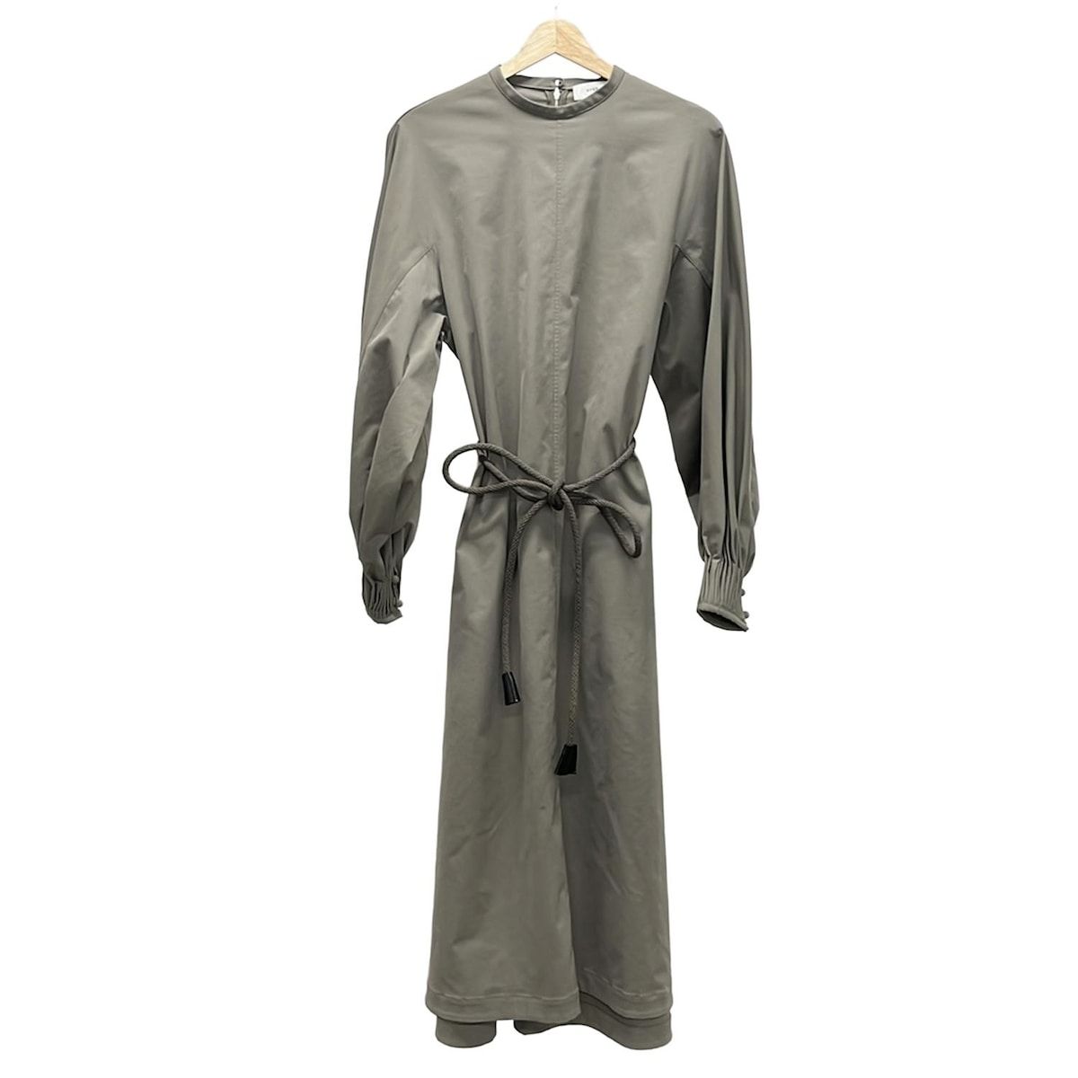 HYKE ハイク ワンピース サイズ2 M レディース グレー クルーネック 長袖 ロング