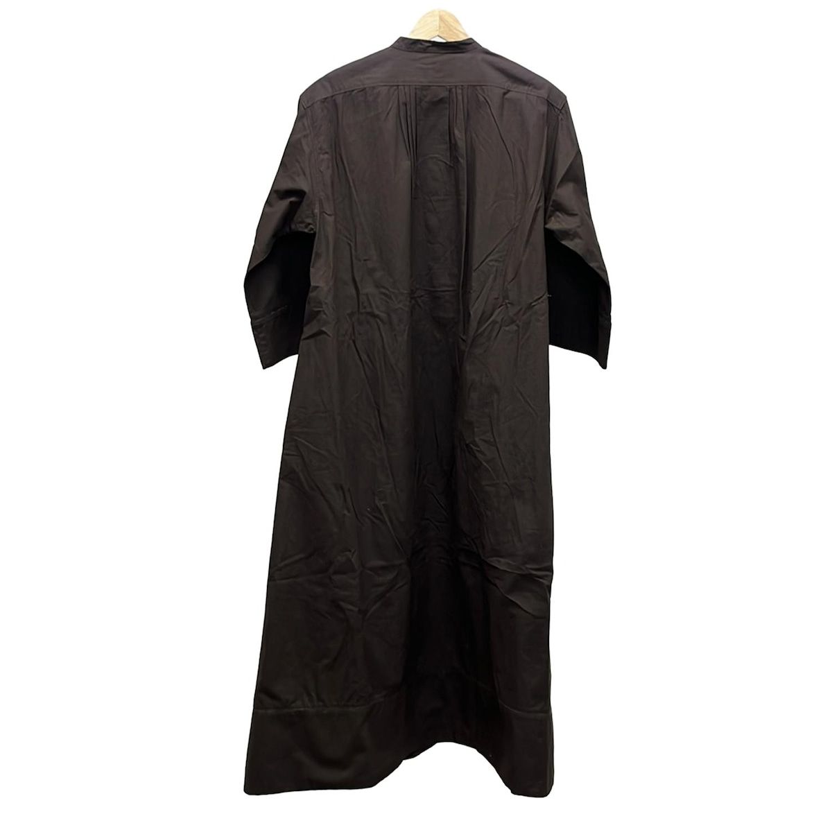 Pheeta フィータ ワンピース サイズ2 M レディース - ダークブラウン×ダークグリーン クルーネック 長袖 ロング