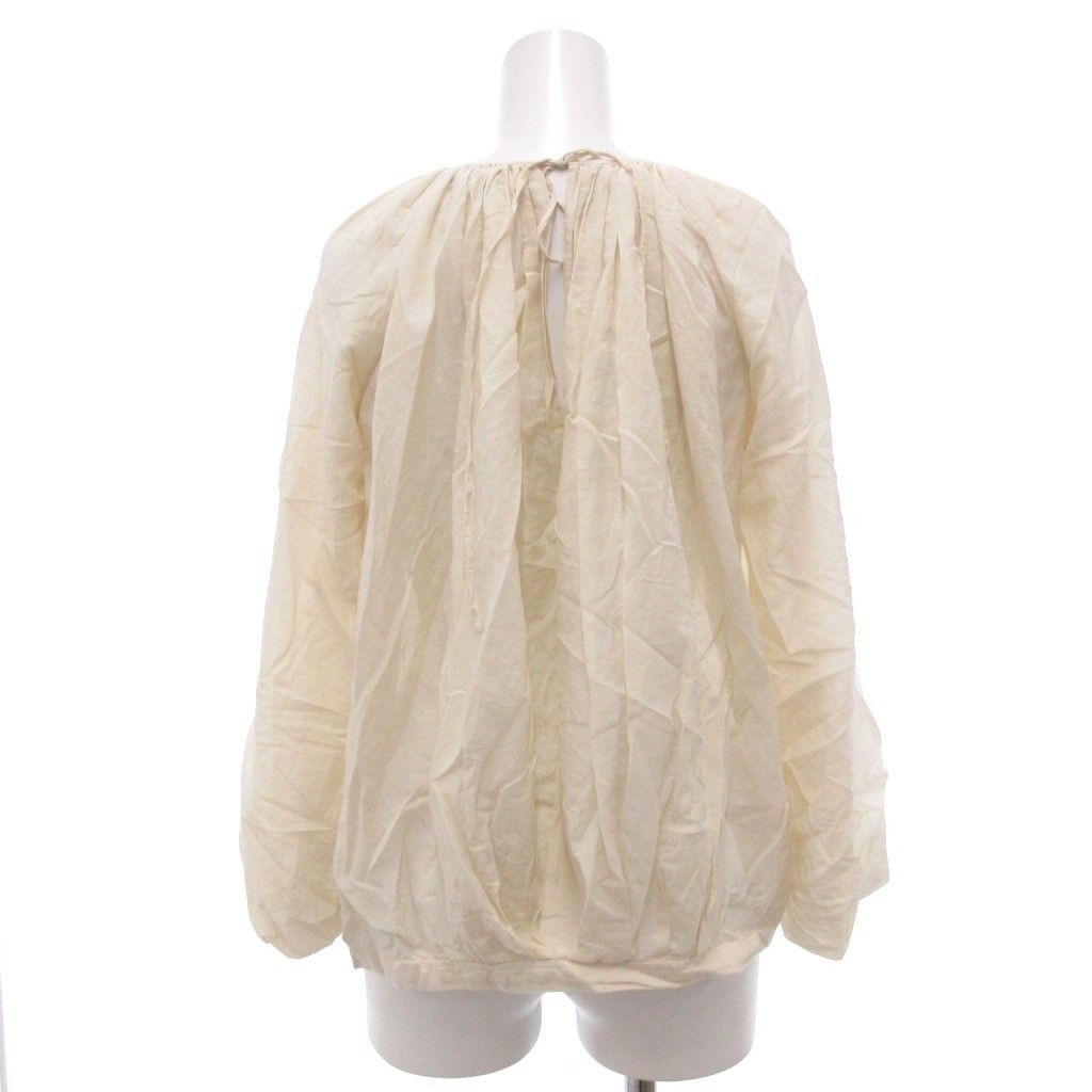 ドゥロワー Drawer ギャザー ブラウス シルク混 36 クリームカラー /UO