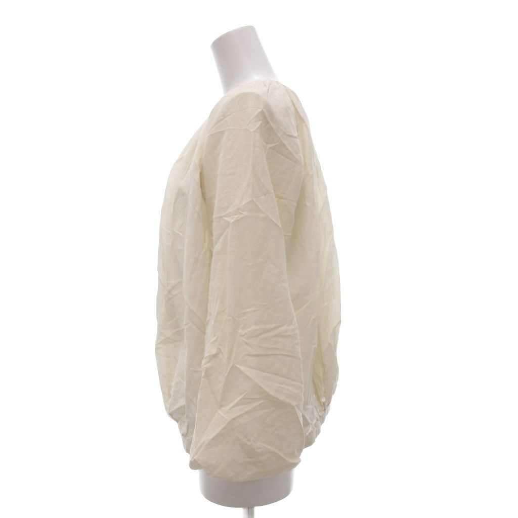 ドゥロワー Drawer ギャザー ブラウス シルク混 36 クリームカラー /UO