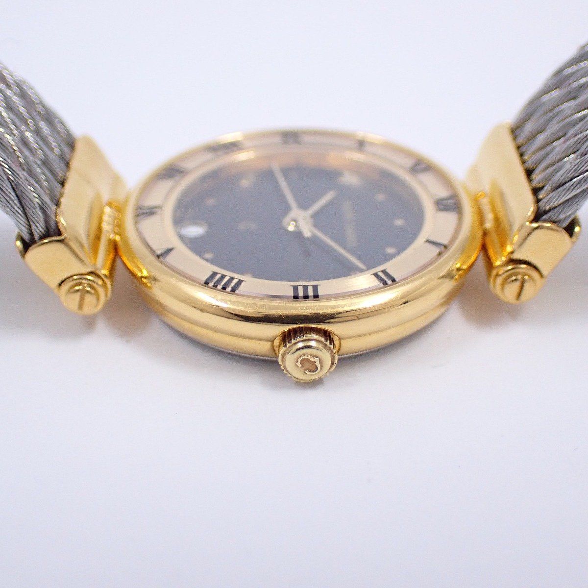 シャリオール ケルティック クォーツ レディース 腕時計 コンビ 黒文字